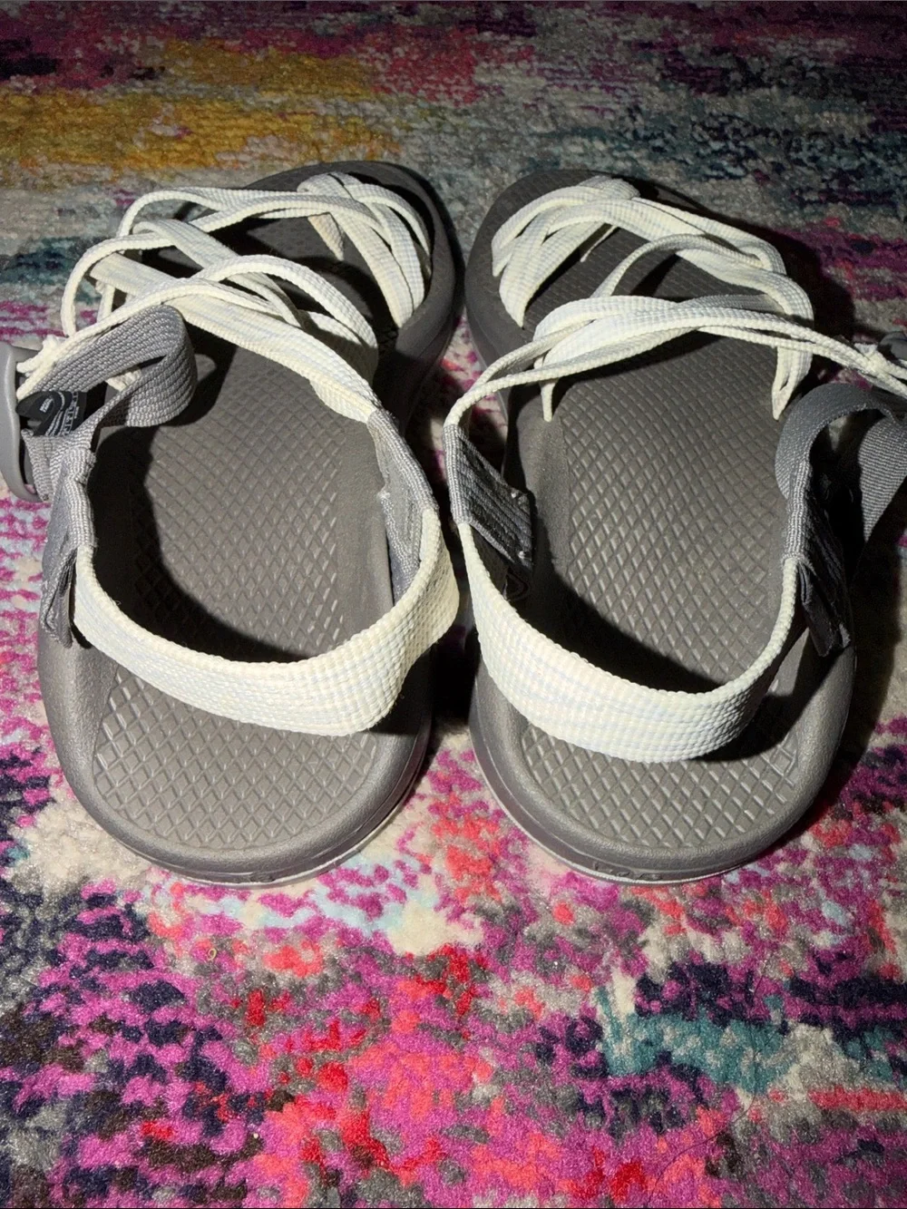 Chaco Women’s Strappy Sandals in Gray and Cream